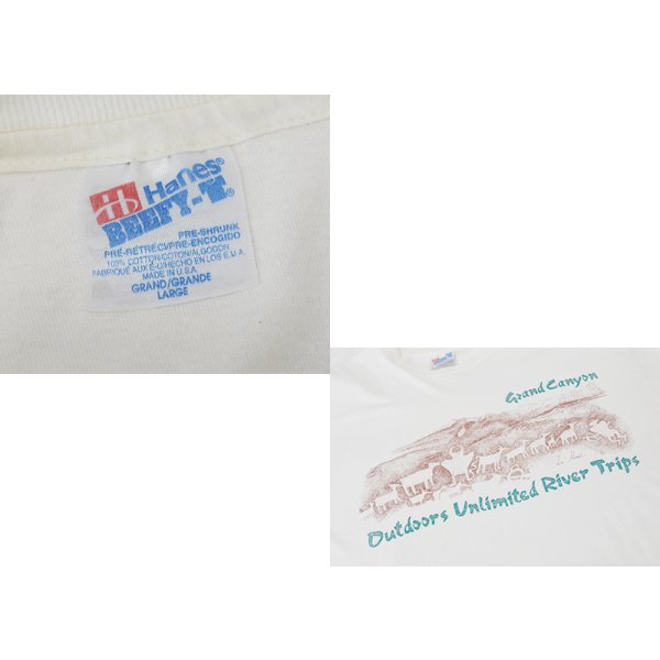 画像2: 【90's】【USA製】【ビンテージ】【Hanes】ヘインズ【Grand Canyon】グランドキャニオン【生成り】【Tシャツ】【サイズＬ】 