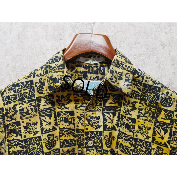 画像3: 【ORVIS】オービス 【紺×黄色】【コットン半袖シャツ】アロハシャツ【半袖開襟シャツ】【サイズＳ】 