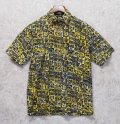 【ORVIS】オービス 【紺×黄色】【コットン半袖シャツ】アロハシャツ【半袖開襟シャツ】【サイズＳ】 