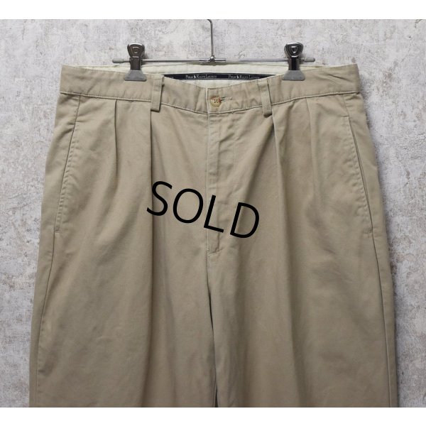 画像3: 【USA製】【ラルフローレン】POLO RALPH LAUREN【ベージュ】【2タック】【コットンパンツ】【34×31】 
