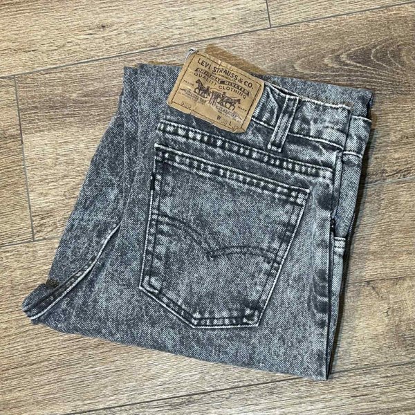 画像1: ∼90’s 【USA製】【ビンテージ】【LEVI'S】【リーバイス５５０】550 黒 ブラック ケミカルウォッシュ デニムパンツ 【30ｘ32】 