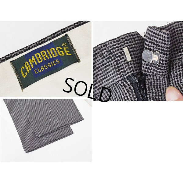 画像2: 【CAMBRIDGE】ケンブリッジ【グレー系】ハウンドトゥースチェック【2タックスラックス】【W33程度】 