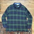 画像1: ~90's【ビンテージ】【L.L.Bean】【L.L.ビーン】【緑×紺】【チェック柄】【長袖ポロシャツ】【サイズL】<br> (1)