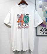 90's【USA製】ビンテージ【Peacock】【ピーコック】【IT TOOK ME 40YEARS】白【 Tシャツ】【サイズL】 