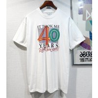 90's【USA製】ビンテージ【Peacock】【ピーコック】【IT TOOK ME 40YEARS】白【 Tシャツ】【サイズL】 
