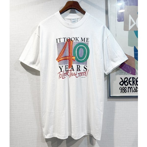 画像1: 90's【USA製】ビンテージ【Peacock】【ピーコック】【IT TOOK ME 40YEARS】白【 Tシャツ】【サイズL】 