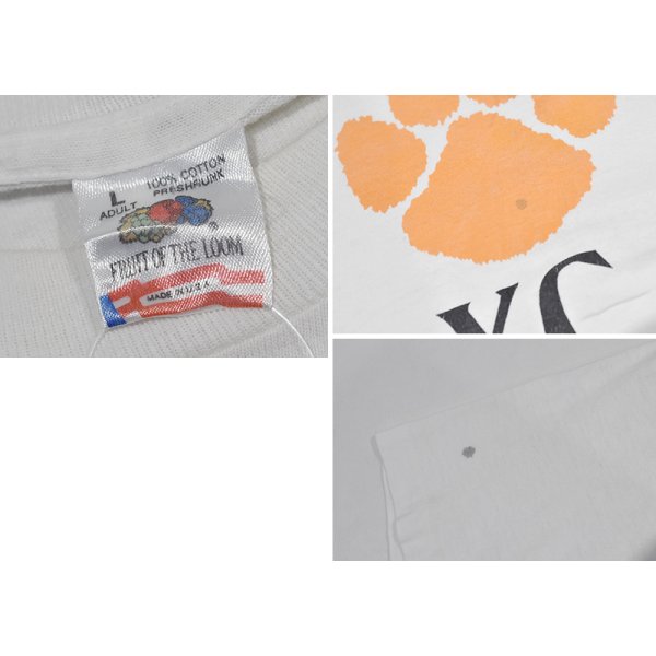 画像2: 【USA製】【90's~】ビンテージ【FRUIT OF THE LOOM】【フルーツオブザルーム】【DOVER XC】白 肉球【 Tシャツ】【サイズL】 