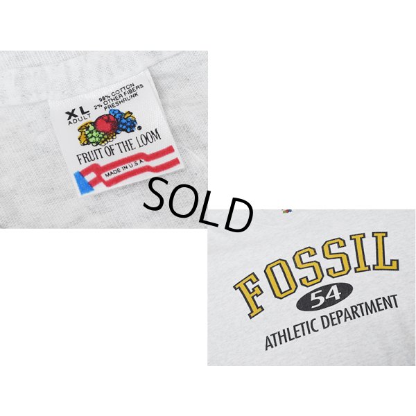 画像2: 90's【USA製】 ビンテージ【FRUIT OF THE LOOM 】フルーツオブザルーム【グレー】【FOSSIL】フォッシル【 Tシャツ】【サイズXL】 