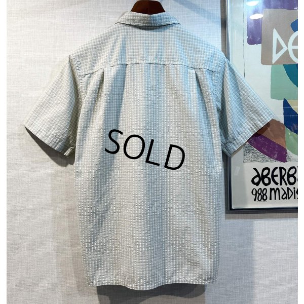 画像3: 【パタゴニア】patagonia【ベージュ×水色ｘグレー】【チェック柄】シアサッカー【半袖シャツ】【チェックシャツ】【サイズM】 