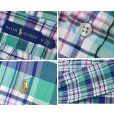 画像2: POLO RALPH LAUREN【ラルフローレン】ビンテージ【緑ｘ紺ｘ白】【マドラスチェック】【ボタンダウン半シャツ】【サイズM】 <br> (2)