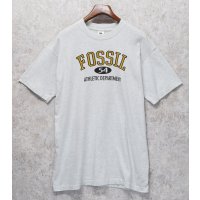 90's【USA製】 ビンテージ【FRUIT OF THE LOOM 】フルーツオブザルーム【グレー】【FOSSIL】フォッシル【 Tシャツ】【サイズXL】 