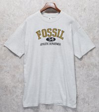 90's【USA製】 ビンテージ【FRUIT OF THE LOOM 】フルーツオブザルーム【グレー】【FOSSIL】フォッシル【 Tシャツ】【サイズXL】 