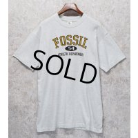 90's【USA製】 ビンテージ【FRUIT OF THE LOOM 】フルーツオブザルーム【グレー】【FOSSIL】フォッシル【 Tシャツ】【サイズXL】 