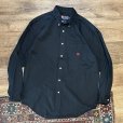 画像1: 【CHAPS】チャップス【ラルフローレン】【POLO ralph lauren】胸刺繍入り 黒 ブラック ヘリンボーン生地【コットンシャツ】【サイズM】<br> (1)