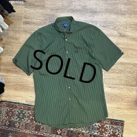 ポルトガル製 ビンテージ 【フレッドペリー】Fred Perry【緑ｘ黒】ギンガムチェック【コットン】【半袖ボタンダウンシャツ】【44】 