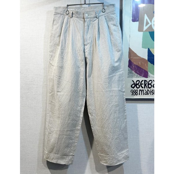 画像2: ビンテージ【Claiborne】【クレイボーン】【ベージュチェック】【2タック】コットンスラックス【コットンパンツ】【32L】 