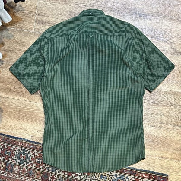 画像3: ポルトガル製 ビンテージ 【フレッドペリー】Fred Perry【緑ｘ黒】ギンガムチェック【コットン】【半袖ボタンダウンシャツ】【44】 