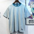 画像1: 【ビンテージ】【Hanes】ヘインズ【グレーｘエメラルド】ボーダー【Tシャツ】【サイズＸＬ】<br> (1)