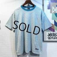 【ビンテージ】【Hanes】ヘインズ【グレーｘエメラルド】ボーダー【Tシャツ】【サイズＸＬ】 