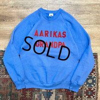 90’s【USA製】【ビンテージ】【フルーツオブザルーム】FRUIT OF THE LOOM【AARIKAS GRANDPA】【青】【スウェット】【サイズM】 