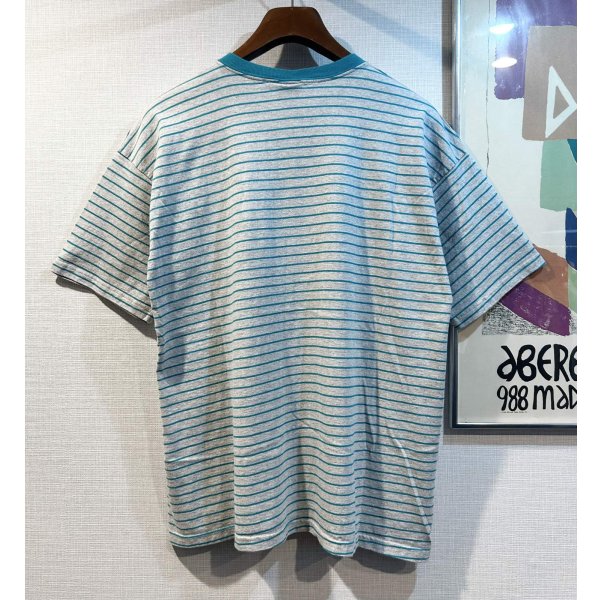 画像3: 【ビンテージ】【Hanes】ヘインズ【グレーｘエメラルド】ボーダー【Tシャツ】【サイズＸＬ】 
