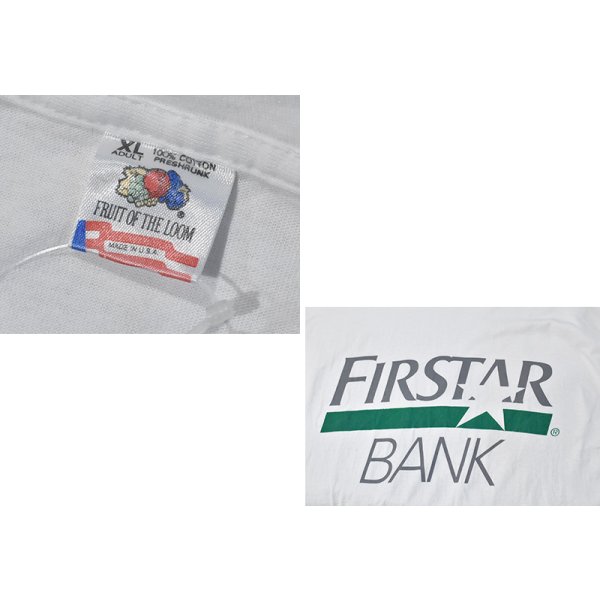 画像2: 【90’s】【USA製】ビンテージ【FRUIT OF THE LOOM】【フルーツオブザルーム】【FIRSTAR BANK】【企業ロゴ】白【 Tシャツ】 サイズXL 