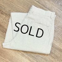 ビンテージ【Claiborne】【クレイボーン】【ベージュチェック】【2タック】コットンスラックス【コットンパンツ】【32L】 