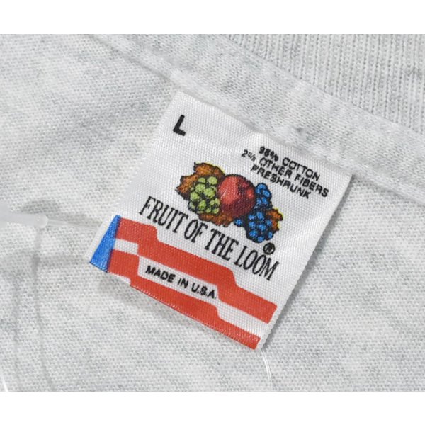 画像2: 90's【USA製】 ビンテージ【FRUIT OF THE LOOM 】フルーツオブザルーム【グレー】【無地】【ポケット付き】【 Tシャツ】ポケT【サイズL】 