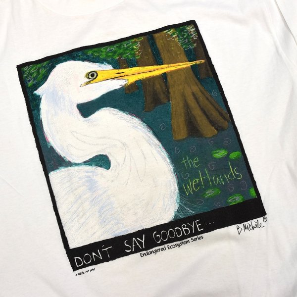 画像3: 90's【USA製】【ビンテージ】【don't say goodbay the wetland's 】白【Tシャツ】【サイズXL】 