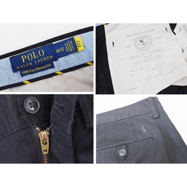 画像2: 【程度良好】【ラルフローレン】POLO RALPH LAUREN【黒】STRETCH STRAIGHT FIT【コットンパンツ】【34×32】 