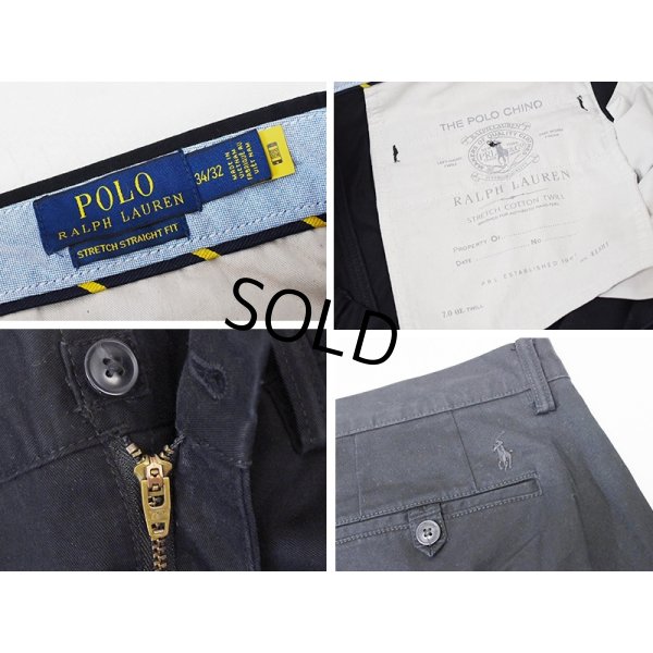 画像2: 【程度良好】【ラルフローレン】POLO RALPH LAUREN【黒】STRETCH STRAIGHT FIT【コットンパンツ】【34×32】 