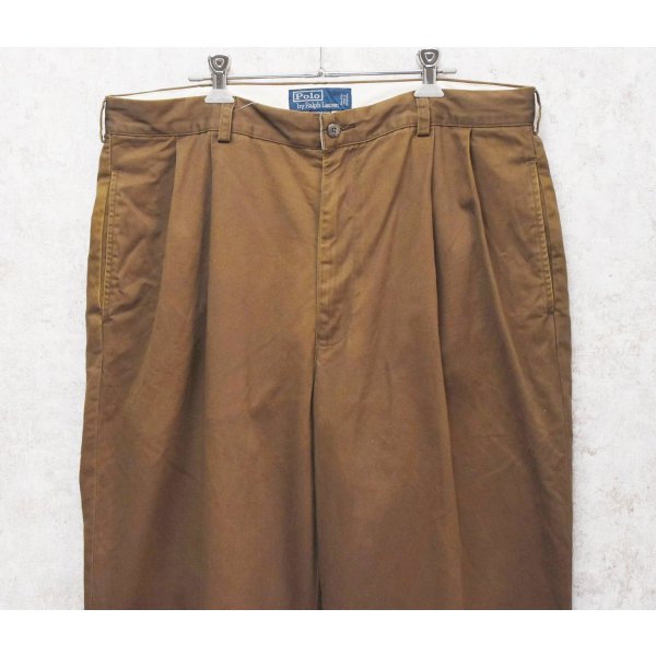 画像1: 【ラルフローレン】POLO RALPH LAUREN【ブラウン】HAMMOND PANT【ハモンドパンツ】【２タック】【コットンパンツ】【36×30】 