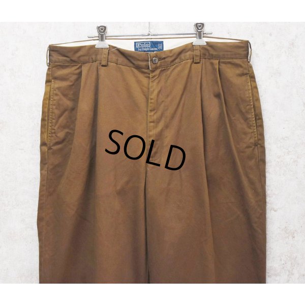 画像1: 【ラルフローレン】POLO RALPH LAUREN【ブラウン】HAMMOND PANT【ハモンドパンツ】【２タック】【コットンパンツ】【36×30】 