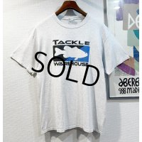 ビンテージ【TACLE WAREHOUSE】魚 バス釣り ブラックバス【霜降りグレー】Tシャツ【サイズL】 