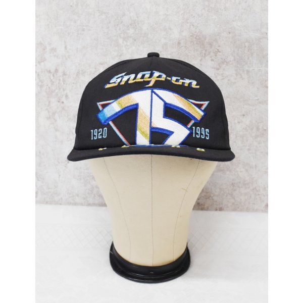 画像1: 【USA製】【ビンテージ】【黒】【Snap on 75years】【BBキャップ】 