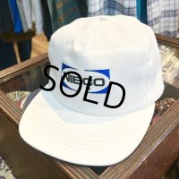 デッドストック 80's 〜 USA製【ビンテージ】【Delong】デロング 【白×青】【企業ロゴ】NIBCO【ベースボールキャップ】【サイズL】 