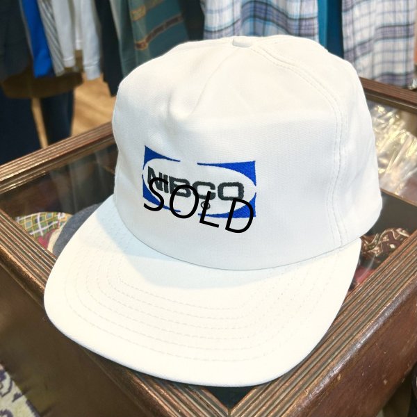 画像1: デッドストック 80's 〜 USA製【ビンテージ】【Delong】デロング 【白×青】【企業ロゴ】NIBCO【ベースボールキャップ】【サイズL】 