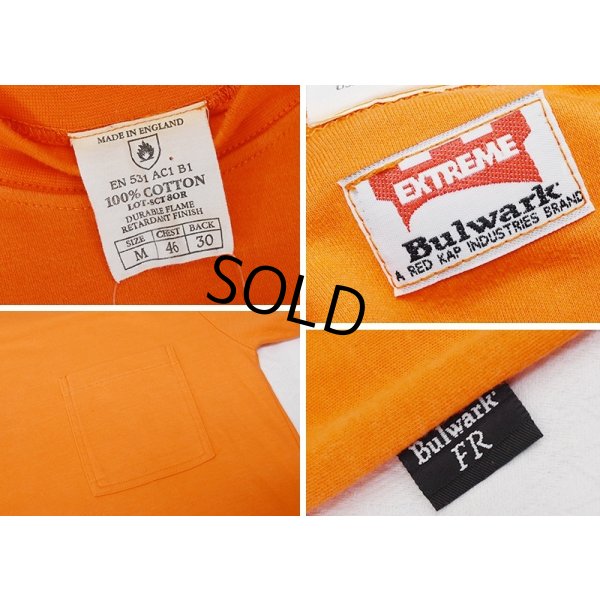 画像2: 【デッドストック】【イングランド製】【Bulwark】【オレンジ】【無地】ポケット付き【Tシャツ】【サイズM】 