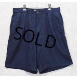 90's【USA製】ビンテージ【ラルフローレン】【POLO RALPH LAUREN】【紺】【リネン】2タック【ショートパンツ】 【短パン】【ショーツ】【W33程度】 
