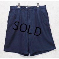 90's【USA製】ビンテージ【ラルフローレン】【POLO RALPH LAUREN】【紺】【リネン】2タック【ショートパンツ】 【短パン】【ショーツ】【W33程度】 