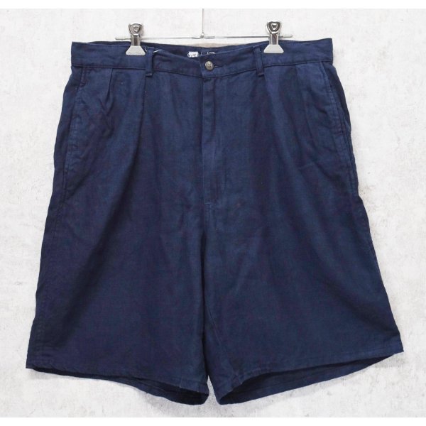 画像1: 90's【USA製】ビンテージ【ラルフローレン】【POLO RALPH LAUREN】【紺】【リネン】2タック【ショートパンツ】 【短パン】【ショーツ】【W33程度】 