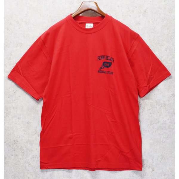 画像1: 90's~【デッドストック】【USA製】【ビンテージ】ウィングフット 【コットンエクスチェンジ】The Cotton Exchange【PENN RELAYS medical stuff】【赤】Tシャツ【サイズXL】 