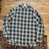 60's【ビンテージ】【WREN LTD】【緑ｘ紺ｘ白 チェック】マチ付き【ボタンダウンシャツ】【サイズM】 