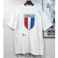 デッドストック【〜90's】【USA製】【ビンテージ】【Hanes】ヘインズ【ANGLO】【白】【Tシャツ】【サイズXL】 