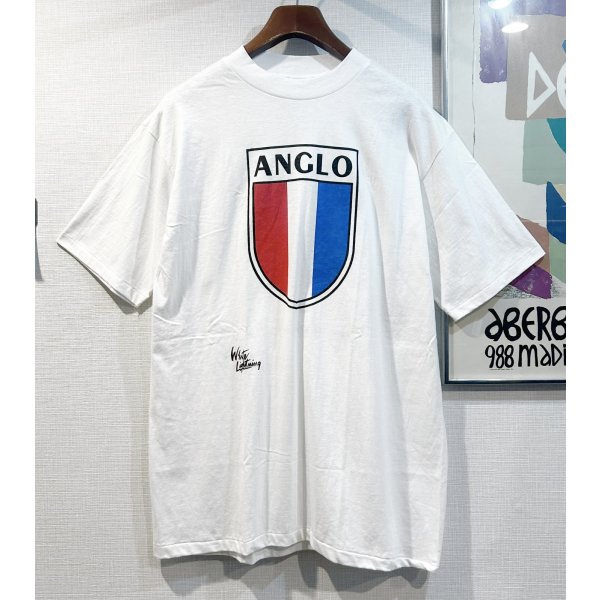 画像1: デッドストック【〜90's】【USA製】【ビンテージ】【Hanes】ヘインズ【ANGLO】【白】【Tシャツ】【サイズXL】 