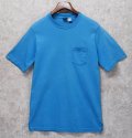 90's【USA製】 ビンテージ【ランズエンド】【LANDS' END】【スカイブルー】【無地】【ポケット付き】【Tシャツ】【サイズL】 