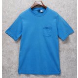 90's【USA製】 ビンテージ【ランズエンド】【LANDS' END】【スカイブルー】【無地】【ポケット付き】【Tシャツ】【サイズL】 