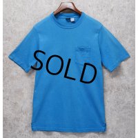 90's【USA製】 ビンテージ【ランズエンド】【LANDS' END】【スカイブルー】【無地】【ポケット付き】【Tシャツ】【サイズL】 