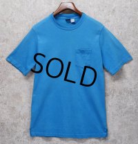 90's【USA製】 ビンテージ【ランズエンド】【LANDS' END】【スカイブルー】【無地】【ポケット付き】【Tシャツ】【サイズL】 