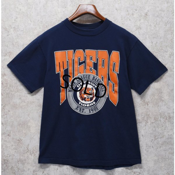画像1:  USA製 ビンテージ【MLB】【DETROIT TIGERS】デトロイト・タイガース【紺】Tシャツ【サイズL】 